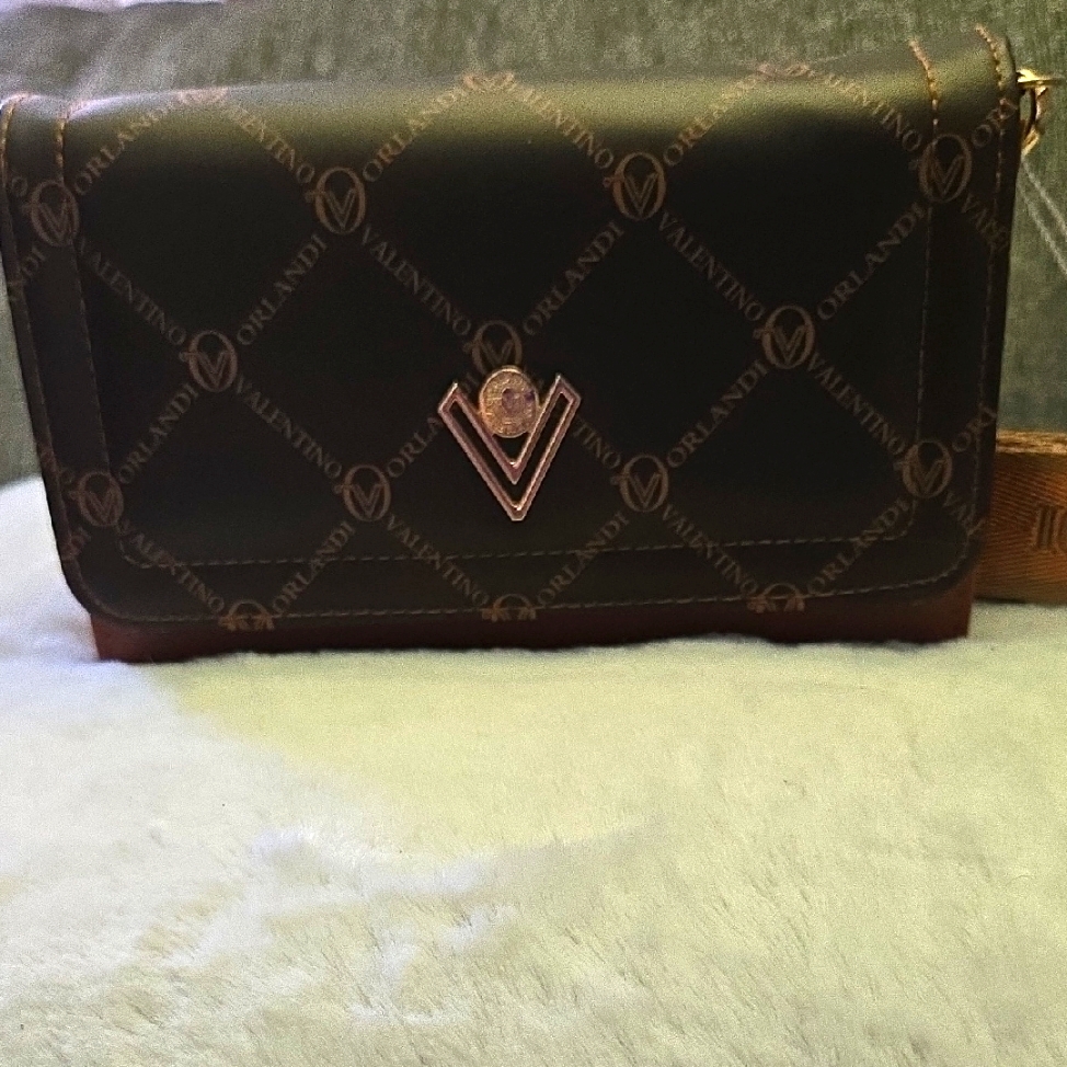 Orlandi Coco Brown And Dark Brown Crossbody Wallet